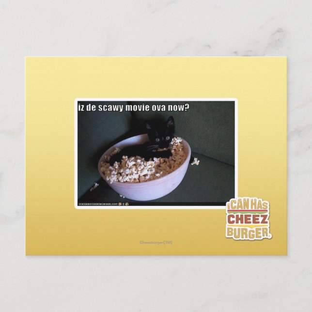 Cartão Postal Iz de scawy filme ova agora? (Frente)