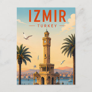 Cartão Postal Izmir Turquia Costa Egeia Cidade à Beira-Mar Viage