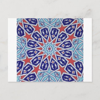 Cartão Postal Iznik Floral Étnica Tribal Turca Potéria Mosaica T