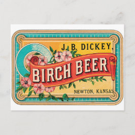 Cartão Postal J. B. Dickey Birch Beer Newton Kansas Vintage Art