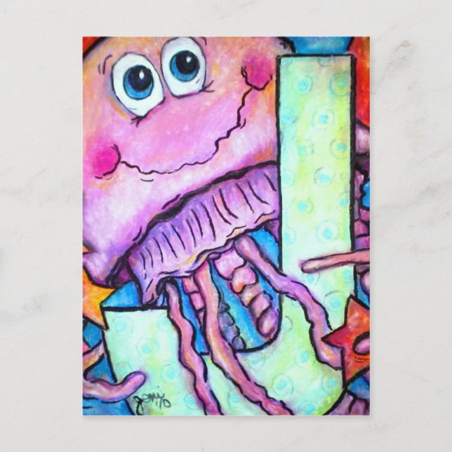 Cartão Postal J é para Jellyfish (Frente)