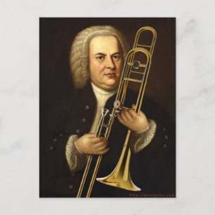 Cartão Postal J.S. Bach com Trombone