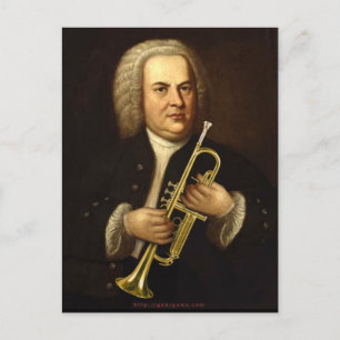 Cartão Postal J.S. Bach com trompete