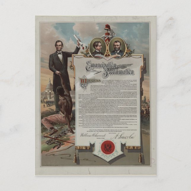 Cartão Postal J. S. Smith & Co. copy Emancipation Proclamation (Frente)