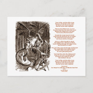 Cartão Postal Jabberwocky Poem por Lewis Carroll