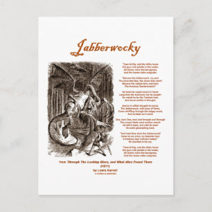 Cartão Postal Jabberwocky Poem por Lewis Carroll (Adder Negro)