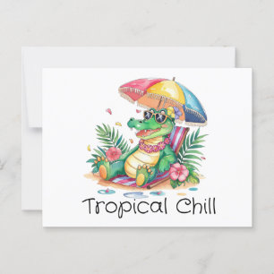 Cartão Postal Jacaré Relaxante do Tropical Chill