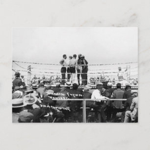 Cartão Postal Jack Johnson vs. Fireman Jim Flynn Boxing: 1912