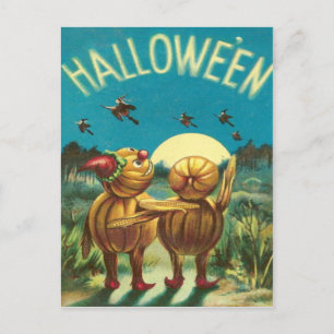 Cartão Postal Jack O' Lantern Creature Monster Witch