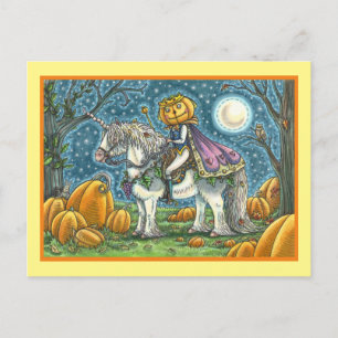 CARTÃO POSTAL JACK O LANTERN PRINCE EM SEU UNICORN MÁGICO