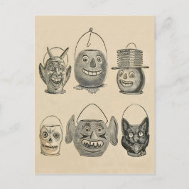 Cartão Postal Jack O' Lanterna Black Cat Lanternas