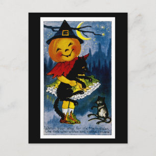 Cartão Postal Jack o'Lantern Witch