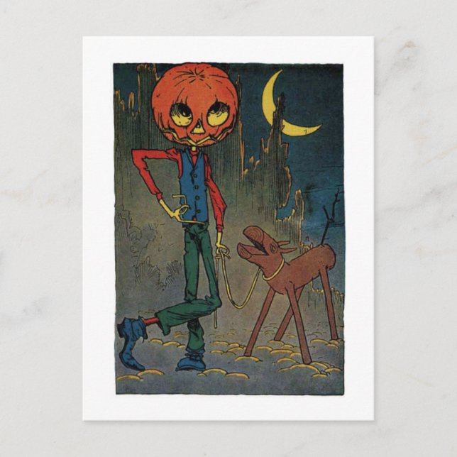 Cartão Postal Jack Pumpkinhead Com Um Espírito (Frente)