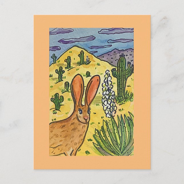 Cartão Postal Jack Rabbit, Paródia de Arte Original (Frente)