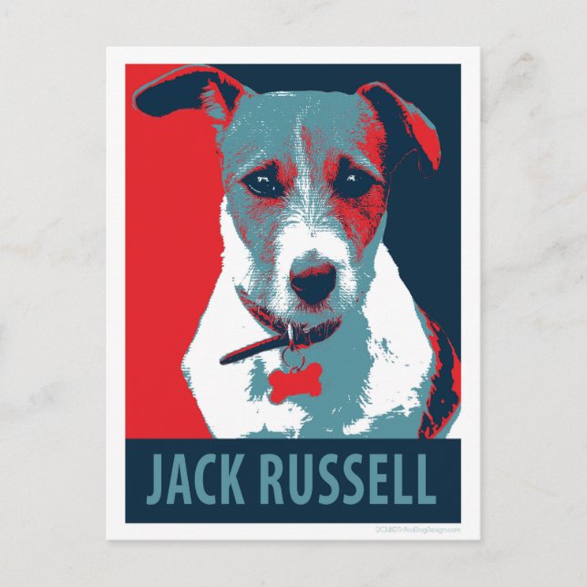 Cartão Postal Jack Russel Terrier Esperança Política Parody (Frente)
