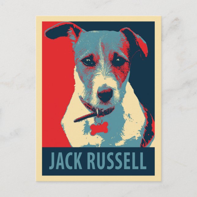 Cartão Postal Jack Russel Terrier Esperança Política Parody (Frente)