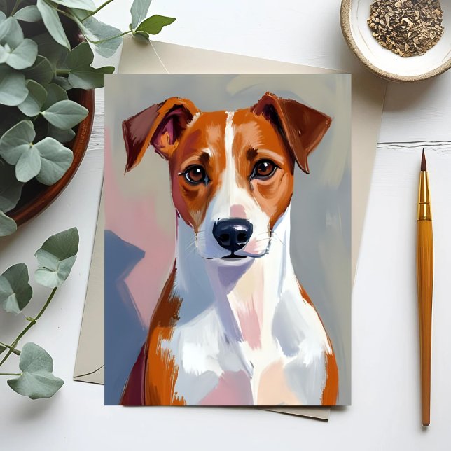 Cartão Postal Jack Russell Terrier pintando Pet de Cachorro (Criador carregado)