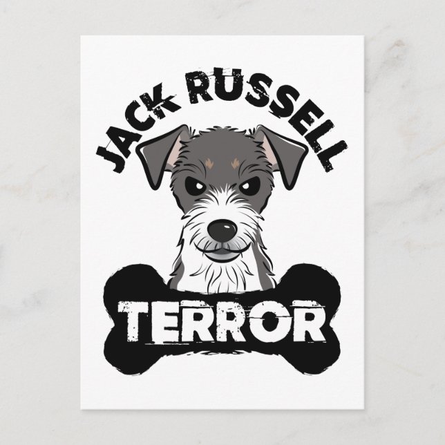 Cartão Postal Jack Russell Terror Funny Parsons Terrier Dog (Frente)