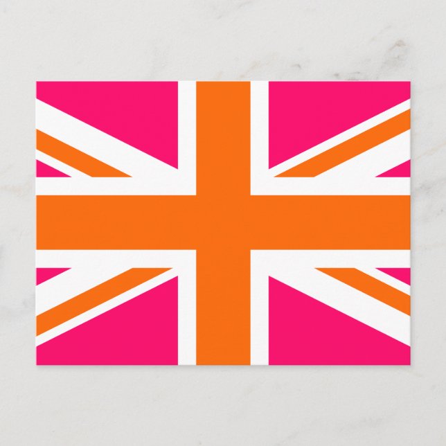 Cartão Postal Jack Union Rosa e Laranja (Frente)