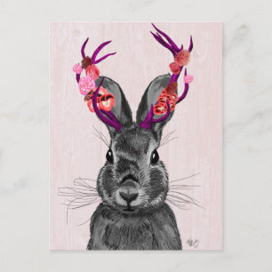 Cartão Postal Jackalope com chifres rosa 2