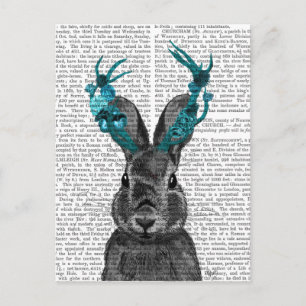 Cartão Postal Jackalope com Turquoise Antlers