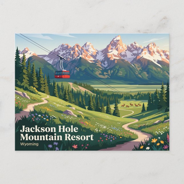 Cartão Postal Jackson Hole Mountain Resort EUA (Frente)