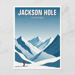 Cartão Postal Jackson Hole Skiing Skier Viagem