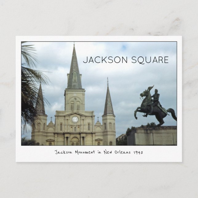 Cartão Postal Jackson Square Nova Orleans 1943 (Frente)