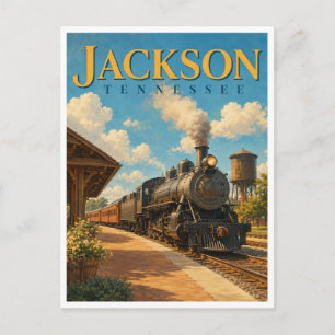 Cartão Postal Jackson Tennessee Casey Jones GeoSaga