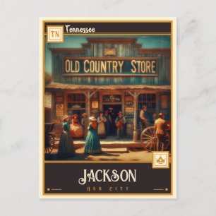 Cartão Postal Jackson, Tennessee Vintage