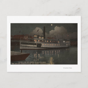 Cartão Postal Jacksonville, FL - Ruas Noturnas do Rio Johns