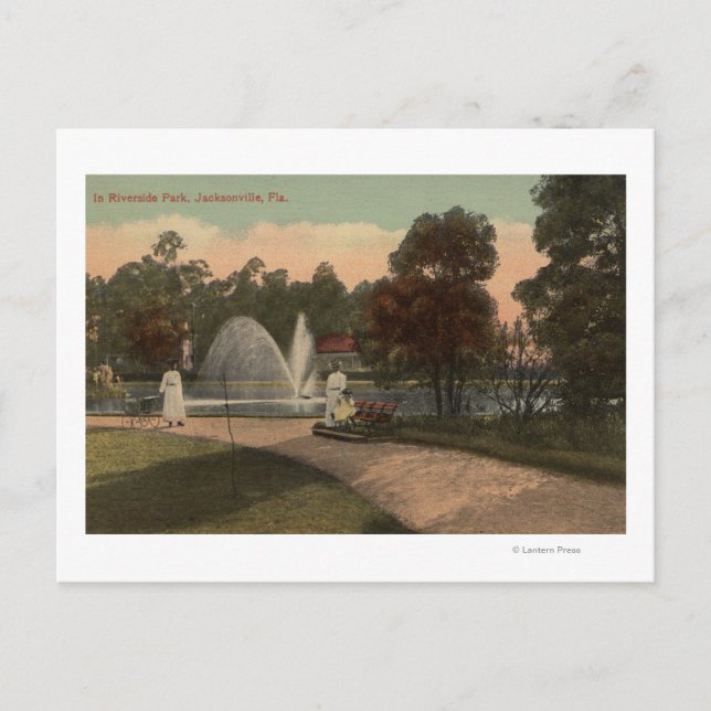 Cartão Postal Jacksonville, FL - Vista de Riverside (Frente)