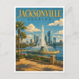 Cartão Postal Jacksonville Flórida Fonte da Amizade GeoSaga