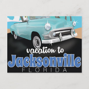 Cartão Postal Jacksonville, Flórida, poster viagens vintage dos