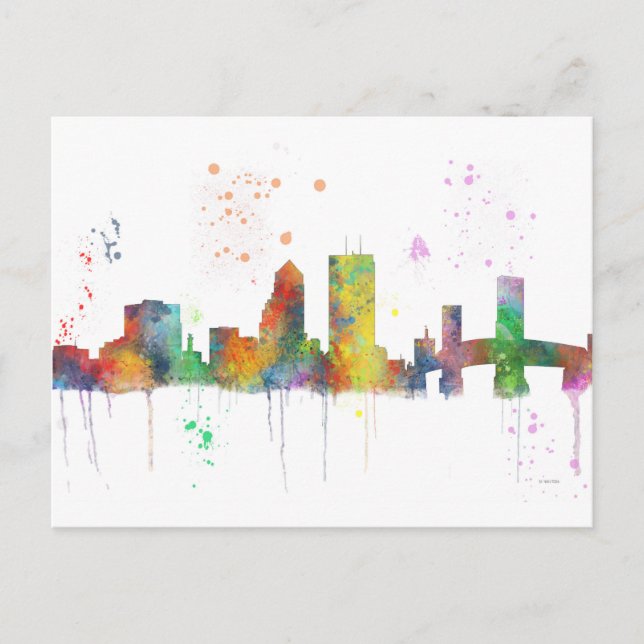 CARTÃO POSTAL JACKSONVILLE, FLORIDA SKYLINE (Frente)