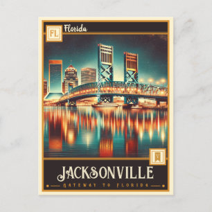 Cartão Postal Jacksonville, Florida Vintage