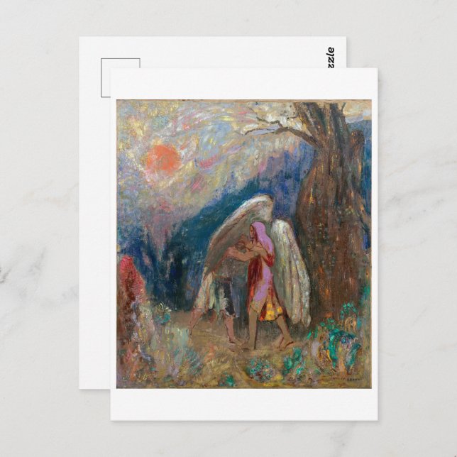 Cartão Postal Jacob e o Anjo | Odilon Redon | (Frente/Verso)