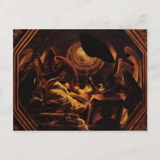 Cartão Postal Jacob Jordaens - Amor a Cupido e Psyche