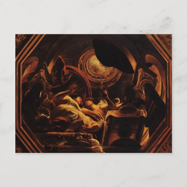 Cartão Postal Jacob Jordaens - Amor a Cupido e Psyche (Frente)