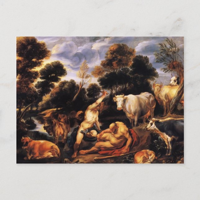 Cartão Postal Jacob Jordaens - Mercure matando Argos (Frente)