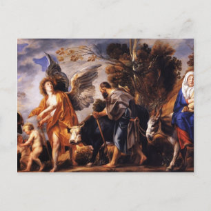 Cartão Postal Jacob Jordaens - O Voo para o Egito