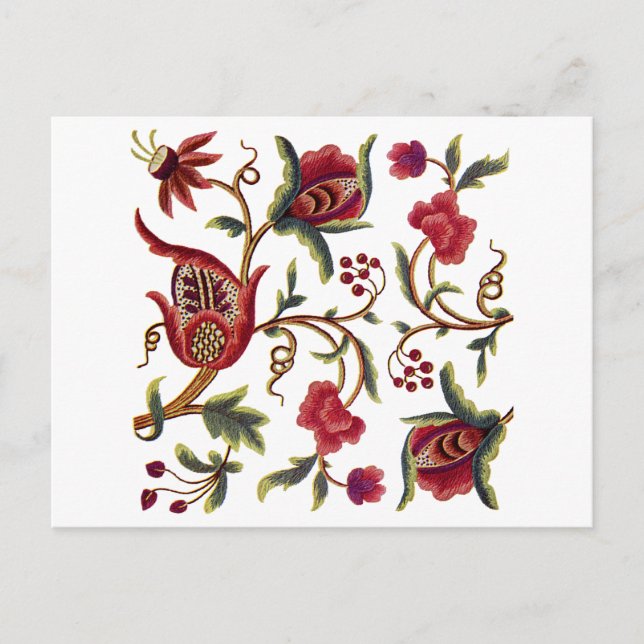 Cartão Postal Jacobean Embroidery (Frente)