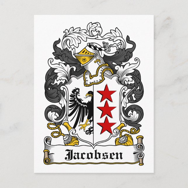 Cartão Postal Jacobsen Family Crest (Frente)