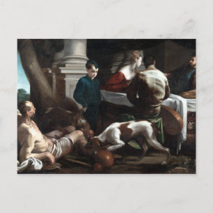 Cartão Postal Jacopo Bassano Lazarus e o Rich Man