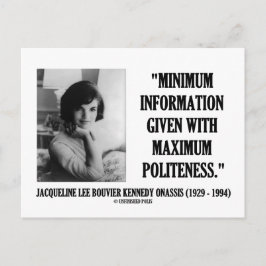 Cartão Postal Jacqueline Kennedy - Política Mínima de Informação
