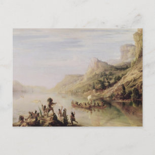 Cartão Postal Jacques Cartier Descobrindo a Rua. Lawrence