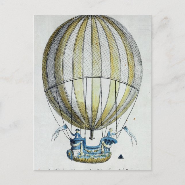 Cartão Postal Jacques Charles e Nicholas Robert's Balloon (Frente)