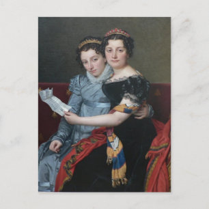 Cartão Postal Jacques David-Sisters Zenaide,Charlotte-Bonaparte