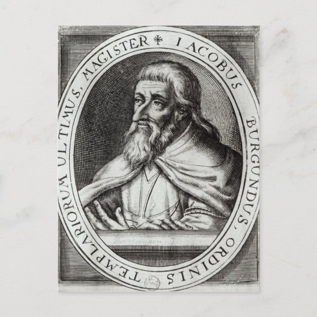 Cartão Postal Jacques de Molay Mestre dos Cavaleiros Templários (Frente)