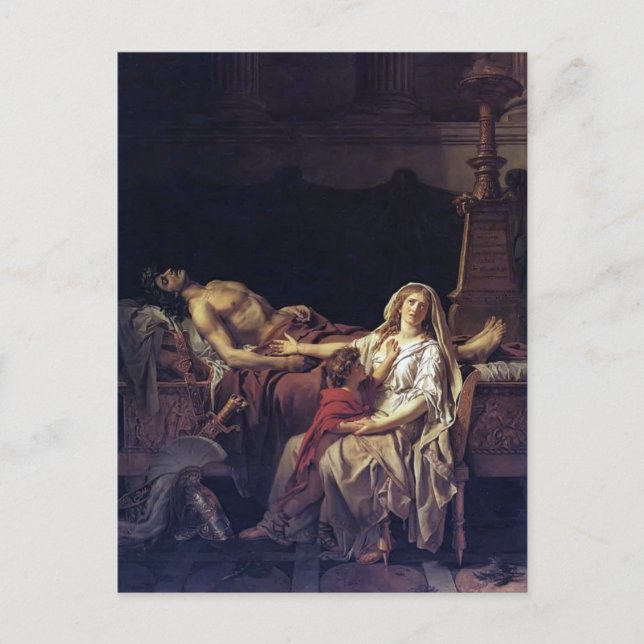 Cartão Postal Jacques-Louis David - A Dor de Andromache (Frente)